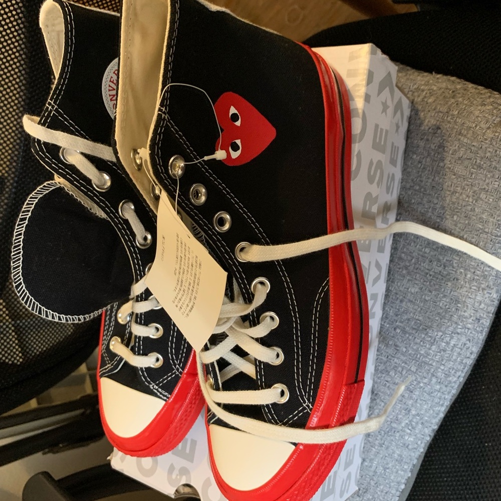 Converse Black and Red High-Top Sneakers
